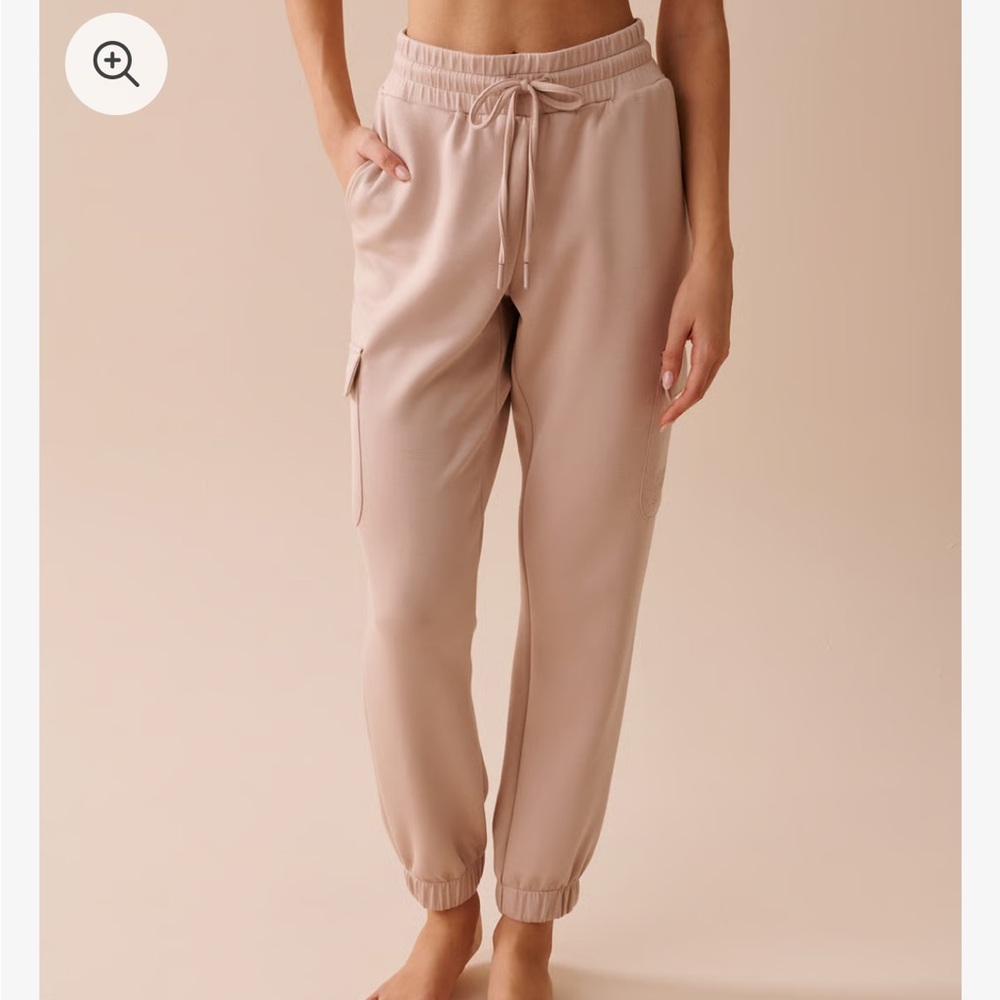 La Vie En Rose Body Mind Spirit Beige Cargo Pants Joggers